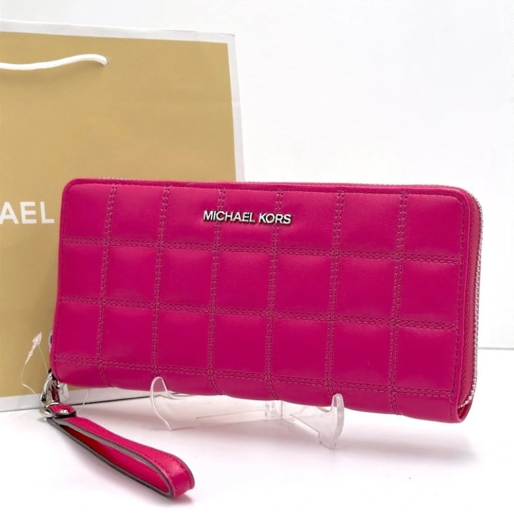 MICHAEL KORS Continental Wristlet Phone Case Wallet Dragonfruit   NWT